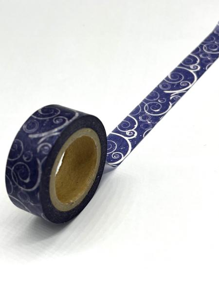 Klebeband Reispapier blau Rolle Ausschnitt